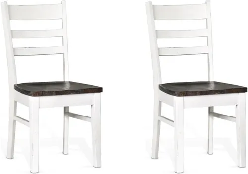 Pemberly Row Silla de comedor de madera de 18 pulgadas con patas de madera para cocina, sillas modernas de restaurante en blanco roto y marrón