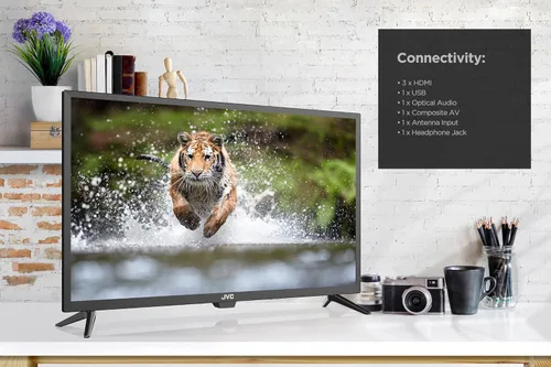 Vista 7 de JVC Televisor inteligente Roku LED HD de 32 pulgadas de 720p con aplicación de control de voz, Airplay, transmisión de pantalla y más de 300 canales