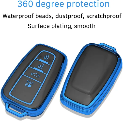Vista 3 de Kirsnda Funda para llavero compatible con Toyota Camry RAV4 Highlander Avalon C-HR, Prius, Corolla, ect Accesorios para llaves remotas inteligentes