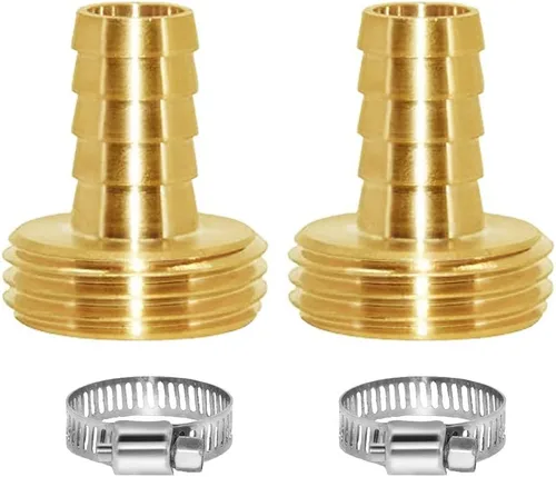 Vista 10 de Joywayus 1/2" Barb x 3/4" Hembra GHT Rosca Giratoria Latón Jardín Manguera de Agua Conector de Cobre con Abrazadera de Acero Inoxidable