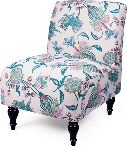 Vista 19 de Iauddy Funda para Silla de Acento Slipper sin Brazos Slipcover, Elástica de Spandex Extraíble Tela Jacquard Funda Antideslizante para Silla