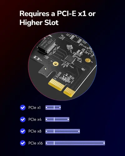 Vista 4 de Cudy Adaptador de red PCI Express de 2.5 Gbps, tarjeta PCIe 2.5GBase-T, NIC RTL8125, Wake on LAN, control de flujo, soporte de perfil bajo, Windows