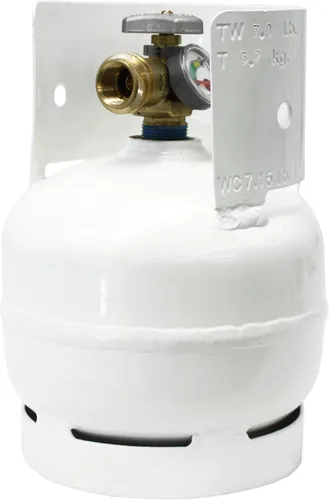 Vista 11 de Flame King 3LB - Cilindro de tanque de propano de acero vacío de 3 libras con manómetro y válvulas OPD para parrillas y barbacoas, camping, pesca