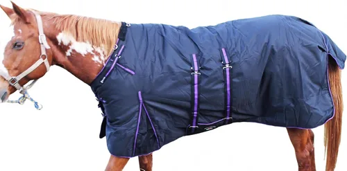 Vista 16 de 1200d atuendo impermeable para caballo rígido, manta de invierno pesada, Bellyband Negro