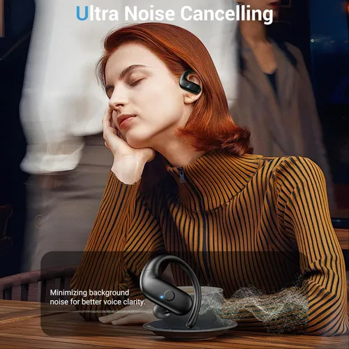 Vista 5 de Auriculares inalámbricos, auriculares deportivos Bluetooth 5.4, auriculares con sonido de graves profundos, 60 horas de reproducción de llamadas