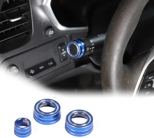 Vista 11 de Cubierta de palanca de ajuste de limpiaparabrisas de automóvil de aleación de aluminio, decoración interior para Chevrolet Corvette C7 2014-2019 Rojo