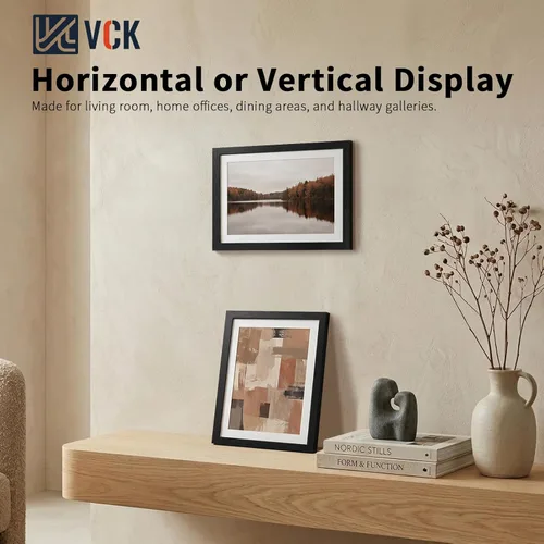 Vista 75 de VCK Portarretratos de madera negra de 5 x 7 pulgadas, para colgar en la pared, galería o mesa, 1 paquete