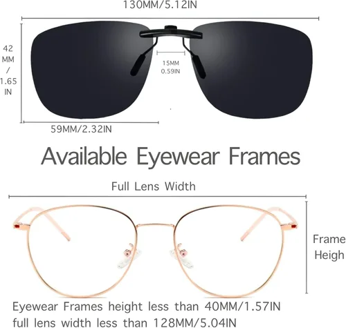 Vista 5 de Gafas de sol polarizadas con clip sobre gafas graduadas que no se levantan
