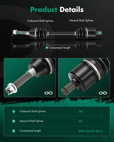 Vista 8 de SCITOO Conjunto de eje de eje CV 2006-2020 para Polaris Sportsman 400 450 500 HO X2 delantero izquierdo derecho