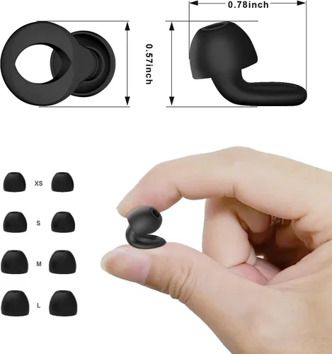 Vista 8 de Tapones para los oídos para dormir, tapones para los oídos de 35 dB para dormir con cancelación de ruido, tapones de silicona reutilizables