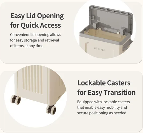 Vista 7 de Mrbin Cesta de lavandería delgada de plástico con tapa, contenedores rectangulares de 50 l/13 galones, contenedores de almacenamiento estrechos