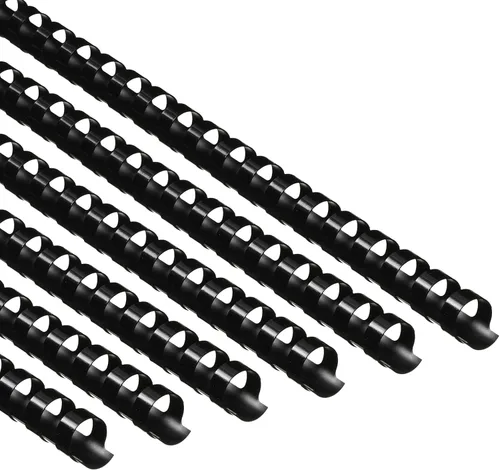 Yunsailing Paquete de 150 peines de plástico para encuadernación de plástico, 19 anillos de encuadernación con espiral, tamaño carta, para Negro
