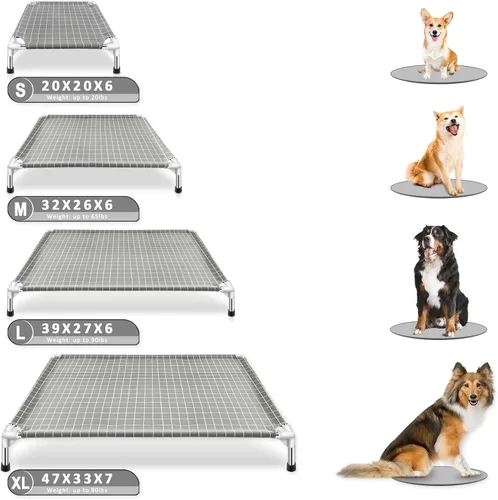 Vista 6 de Cama elevada para perros, cuna para mascotas, camas para perros grandes Cama elevada desmontable para gatos y perros grandes