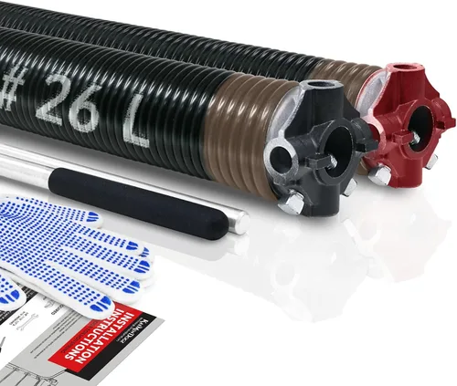 Vista 10 de Par de resortes de torsión para puerta de garaje de 2 pulgadas con barras de bobinado antideslizantes y guantes, electroforesis de alta precisión