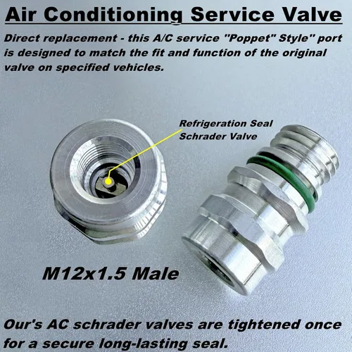 Vista 6 de Kit de Núcleo de Válvula de Aire Acondicionado Tapa y Válvula AC R12 R134a Junta de Teflón Refrigeración A/C Servicio de Aire Acondicionado