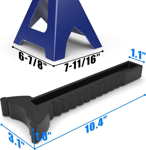 Vista 3 de TCE 3 toneladas (6,000 libras) capacidad de doble bloqueo de acero Jack Stands, paquete de 2, azul, AT43002AU