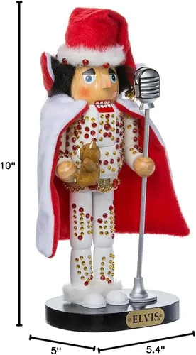 Vista 3 de Elvis Presley Kurt Adler Elvis en cascanueces de traje blanco, 10 pulgadas