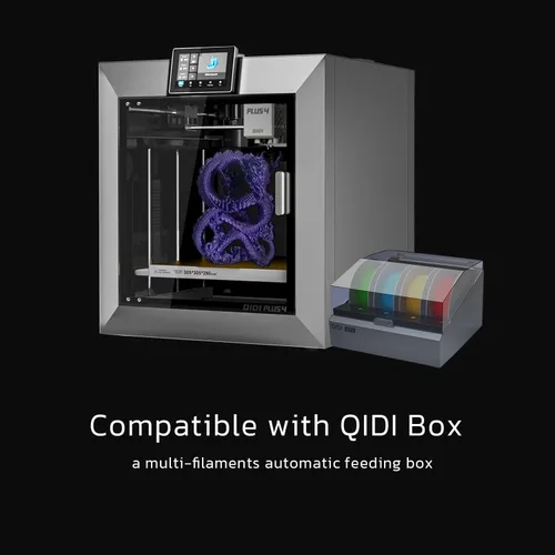 Vista 6 de Impresora 3D QIDI PLUS4, Impresión de Alta Velocidad Máxima 600mm/s, Calentamiento de Cámara 65℃, Nivelación Completa Automática, Extrusora Directa