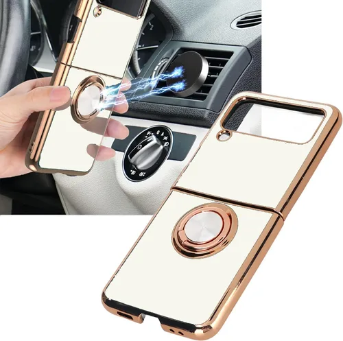 Vista 5 de Diyeeni Compatible con Flip 3, funda protectora para teléfono celular, con soporte de anillo de rotación de 360°, funda protectora resistente a