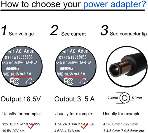 Vista 3 de 19.5V 3.33A Adaptador de CA DC Cargador de cable de alimentación para HP UltraSlim Docking Station 2013 US D9Y32UT#ABA D9Y32AA D9Y32UT D9Y19AV