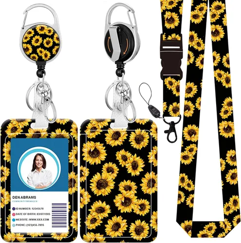 Vista 34 de Cordón para insignia y soporte para credencial de identificación, carretes retráctiles de insignia con clip para cinturón de carrete de mosquetón