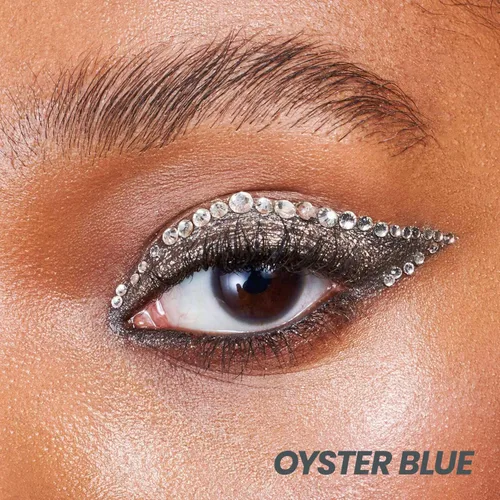 Vista 8 de Wonderskin Lápiz delineador de ojos, 1440 de larga duración con purpurina azul, impermeable, afilable y a prueba de manchas (azul ostra)