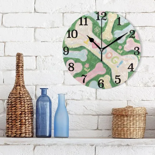 Vista 3 de 10 Inch Round Wall Clock Retro Non Ticking Clock Decor for Living Room Farmhouse Office reloj de pared para cuarto