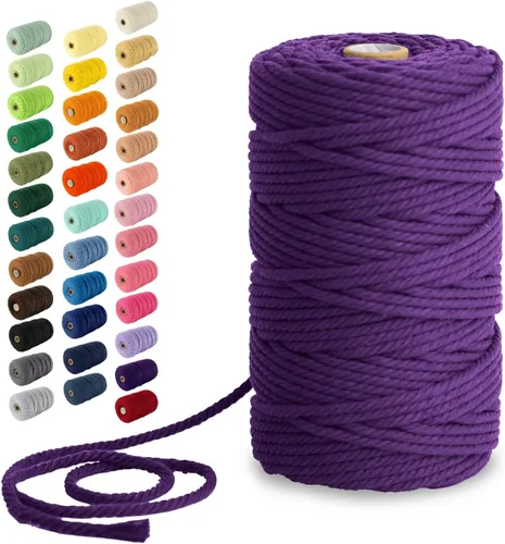 Vista 113 de Nook Theory Hilo de macramé de 3mm 109 yardas - Cuerda de macramé suave de 4mm, 5mm perfecta para nudos - Suministros de macramé para colgadores