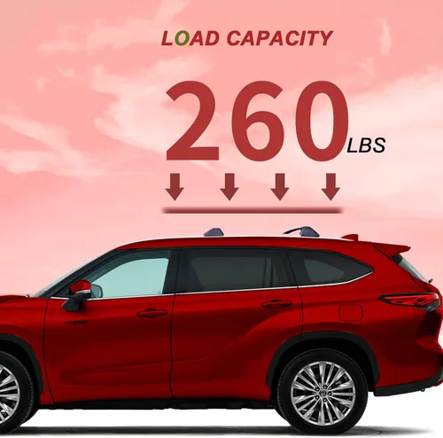 Vista 3 de KINGGERI Barras transversales bloqueables de 260 libras para portaequipajes que se ajustan a Toyota Highlander 2020-2026 XLE Limited Platinum