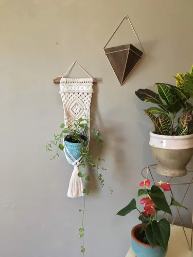 Vista 2 de WILD COTTON Fiber Arts Macrame Plant Hanger Indoor Wall Hanging Planter Basket Long Flower Pot Holder Boho Home Decor, 30 Inch
