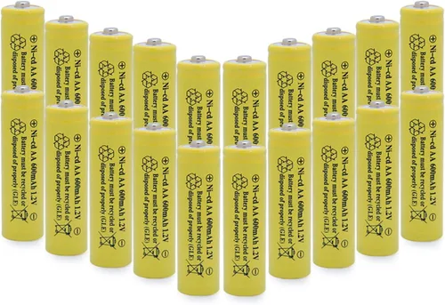 Vista 12 de Luz solar 1.2V AA Ni-CD 600mAh 2A pilas recargables para lámpara de jardín/césped/acera (paquete de 12 AA amarillo)