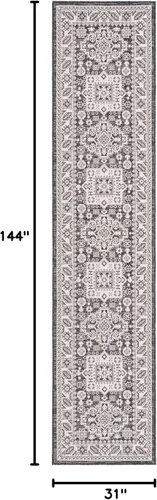 Vista 176 de Unique Loom Outdoor Aztec Collection Alfombra de área - Chalca (10 pies, redonda, azul/marfil)