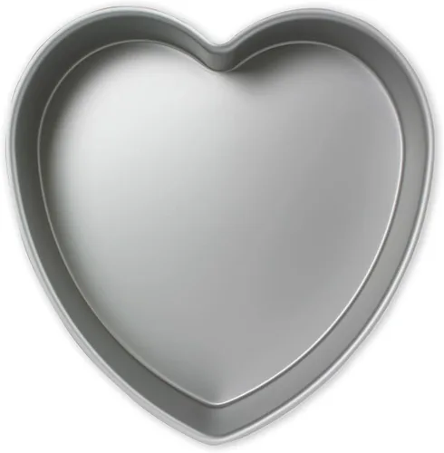PME Molde de aluminio anodizado para tartas con forma de corazón, 6 x 2 pulgadas de profundidad