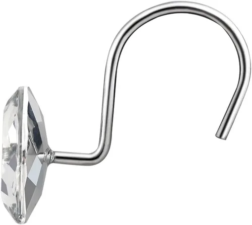 Vista 3 de HBlife juego de 12 ganchos decorativos de acrílico y vidriante para barra de cortina de regadera