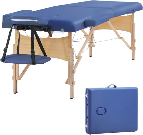Vista 13 de BestMassage Cama de masaje portátil con 2 pestañas plegables, altura ajustable de 24 pulgadas de ancho, mesa de spa con bolsa no tejida para spa