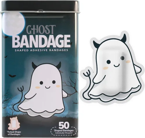 Vista 20 de BioSwiss Vendajes, juego de vendajes autoadhesivos en forma de alienígena de Halloween, sin látex, cuidado de heridas estériles, 24