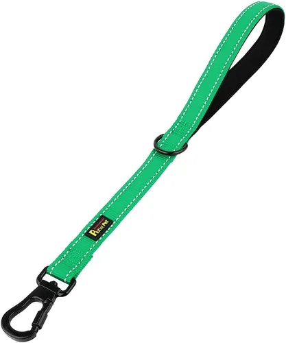 Vista 23 de PLUTUS PET Correa corta para perro, mango acolchado de nailon reflectante, correa de tráfico fuerte con clip de mosquetón, perfecta para perros Beige