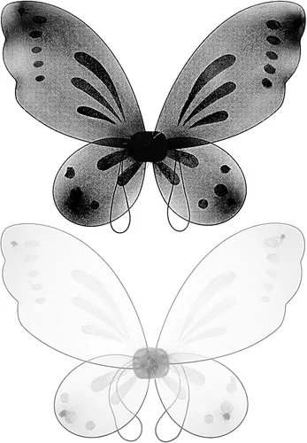 Sumind 2 piezas de alas de hada de mariposa, alas de mariposa, disfraz de fiesta de Halloween, accesorio de disfraz de ángel para niños (negro y