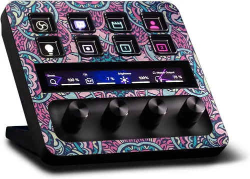 Vista 12 de MightySkins - Piel de fibra de carbono compatible con Elgato Stream Deck + – Too Many Roses Acabado de fibra de carbono texturizado protector