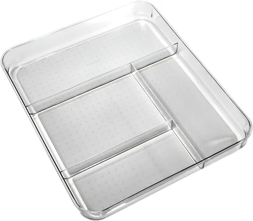 madesmart Organizador de cajones transparente con 4 compartimentos, color