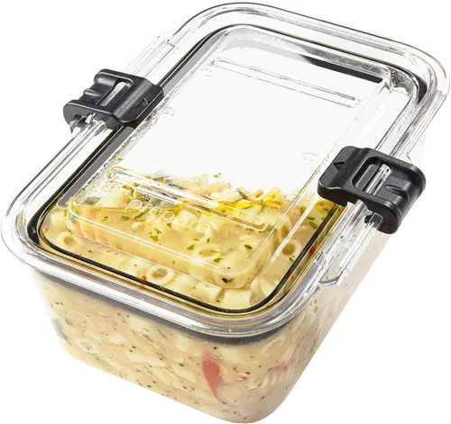 Vista 6 de Prepara Latchlok - Recipiente de almacenamiento de alimentos Tritan de 5.25 tazas, juego de 2, transparente