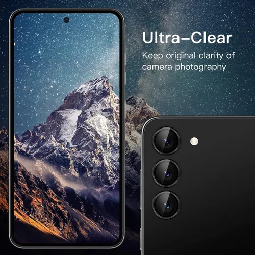 Vista 3 de JETech Protector de lente de cámara para Samsung Galaxy S23 5G de 6.1 pulgadas/S23 Plus 5G de 6.6 pulgadas, cubierta de anillo individual de metal