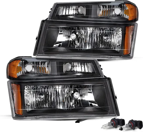Vista 11 de JSBOYAT Conjunto de faros delanteros con luces de parachoques, 4 piezas compatible con Chevy Colorado/GMC Canyon 04-12, Isuzu I-Series 06-08, faro