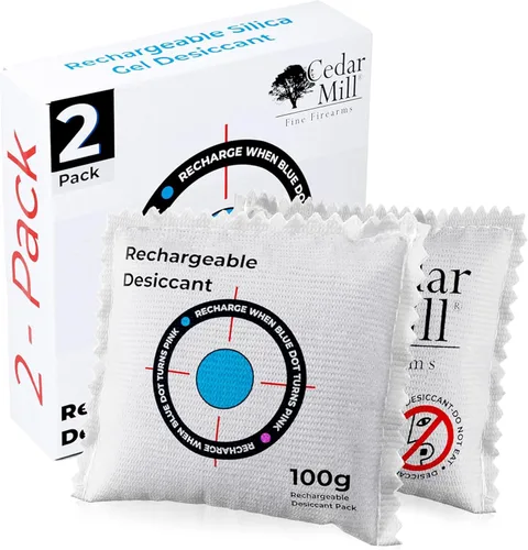 Vista 11 de Cedar Mill Fine Firearms Deshumidificador seguro para pistola – Paquetes de desecantes recargables de 1.76 oz – Absorbentes de humedad reutilizables