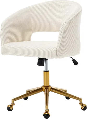 Vista 19 de Westice Sillas de Escritorio para Oficina en Casa, Silla Giratoria Moderna de Terciopelo, Silla de Tocador Giratoria de Altura Ajustable con Base