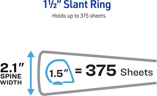 Vista 30 de Avery(R) Carpeta duradera de tapa transparente de 3 argollas inclinadas de 1 pulgadas, 1 carpeta azul claro (17295)