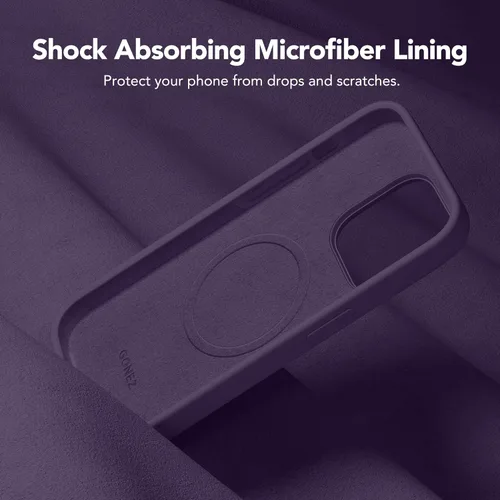 Vista 779 de GONEZ Funda magnética para iPhone 14, compatible con Magsafe, con protector de pantalla + protector de cámara, forro de microfibra antiarañazos