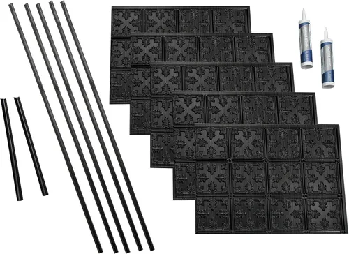FASÄDE Juego de 10 protectores de vinilo decorativo de estilo tradicional y patrón de 15 pies cuadrados en ónix cepillado