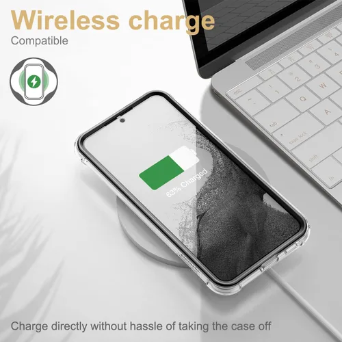 Vista 6 de SURITCH Funda transparente para Samsung Galaxy S22+ Plus de 6.6 pulgadas (solo protector de pantalla), [protector de pantalla integrado] carcasa