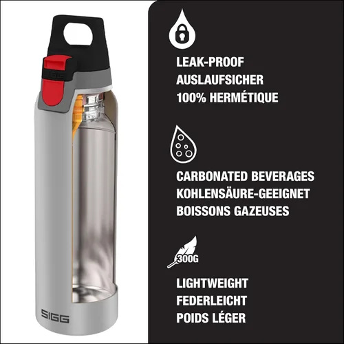 Vista 3 de SIGG - Botella de agua aislada - Thermo Flask H&C ONE cepillado - Infusor de té extraíble - A prueba de fugas - Sin BPA - Acero inoxidable 188
